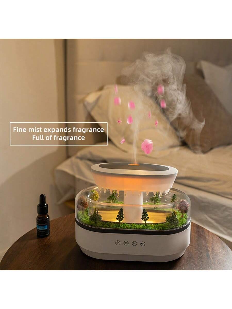 Aroma Humidifier Raindrop Air Humidifier Colorful Light White Noise Essemtial Oil Diffuser Home Ultrasonic Fragrance Diffuser Gifts Birthday Graduation